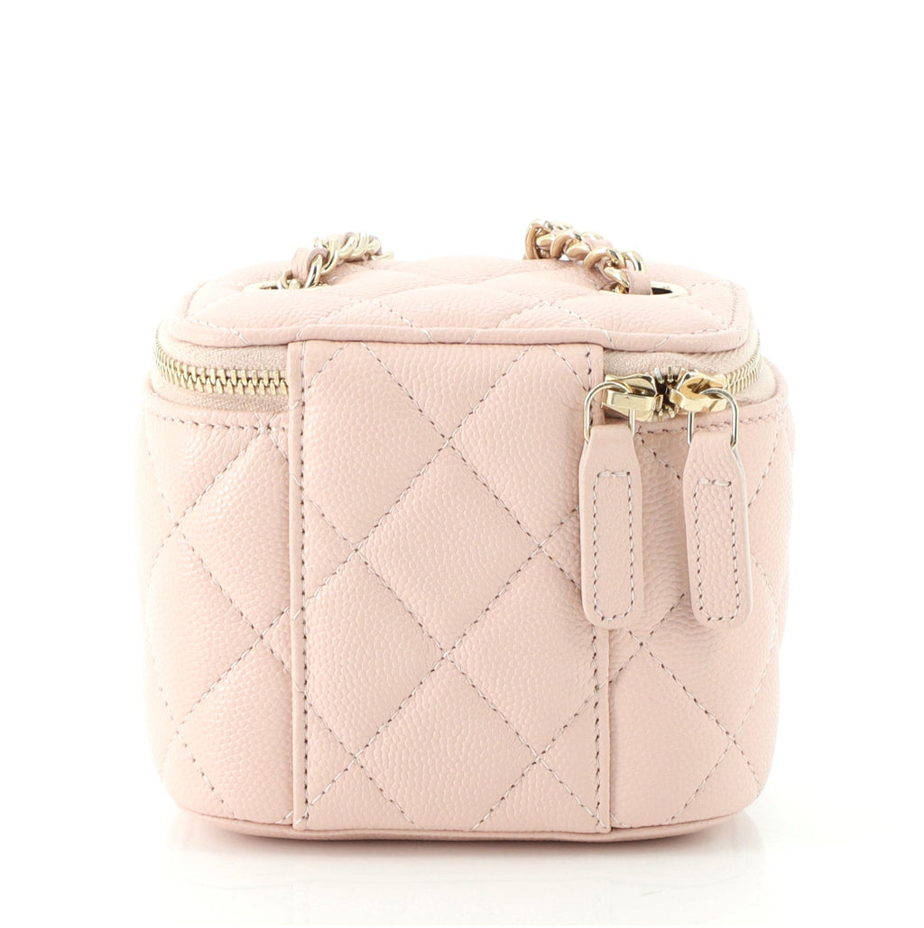 Classic Vanity Case with Chain Quilted Caviar Mini
