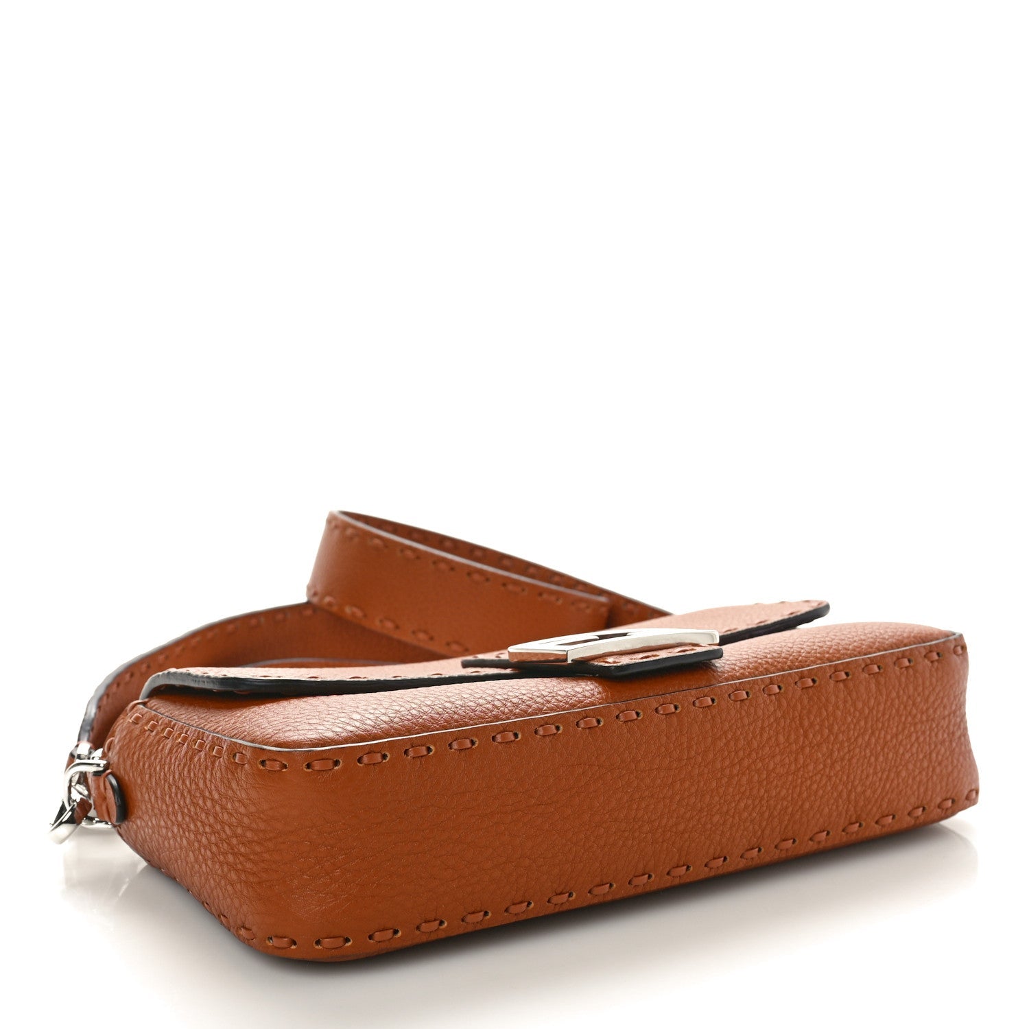 Cuoio Roma Sellerissima Nappa Sintetica Tape Stitch Baguette Brandy