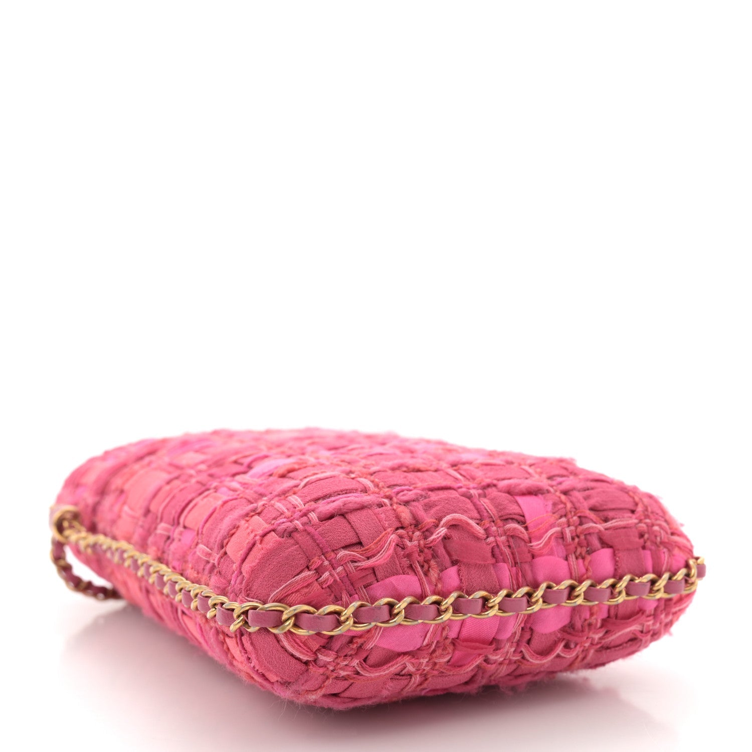Tweed Chain Around Phone Holder Pink