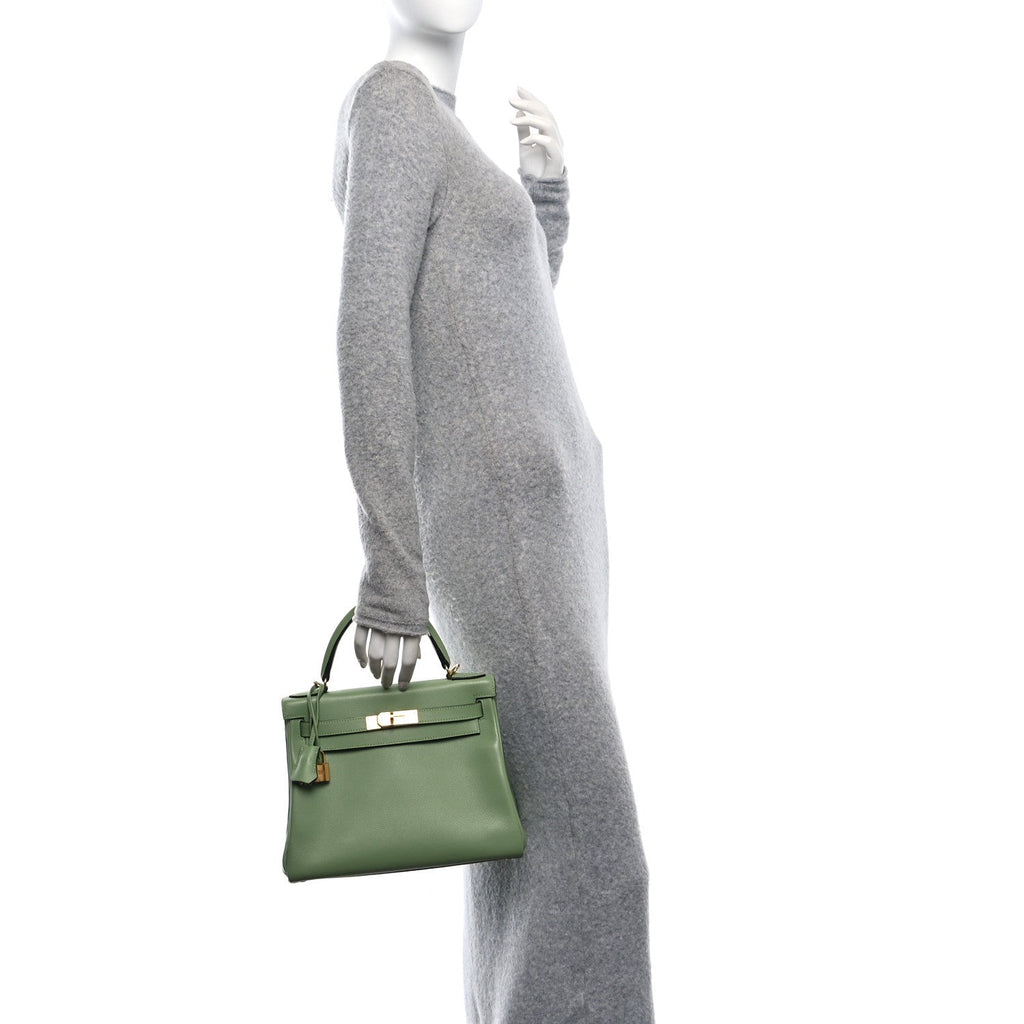 Evercolor Kelly Retourne 28 Vert Criquet
