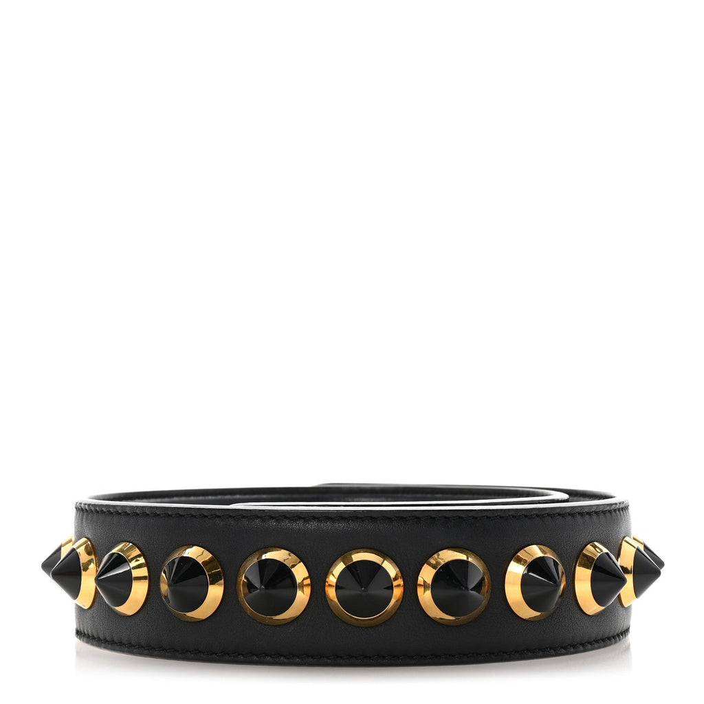 Vitello Dolce Spike Studded Strap You Black Gold