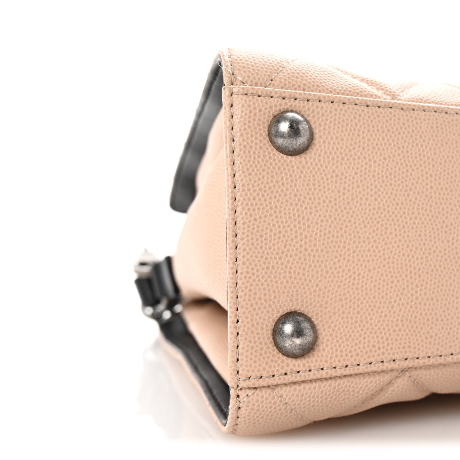 Caviar Quilted Small CC Bucket Bag Beige