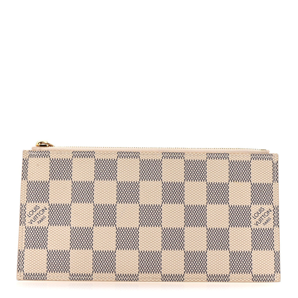 Damier Azur Felicie Chain Wallet Zippered Insert Rose Ballerine