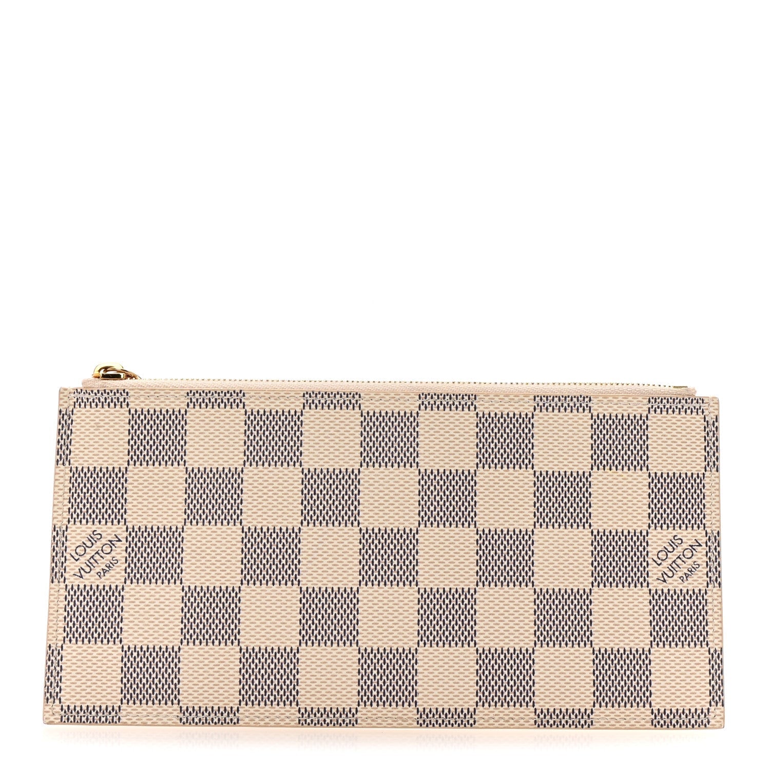 Damier Azur Felicie Chain Wallet Zippered Insert Rose Ballerine