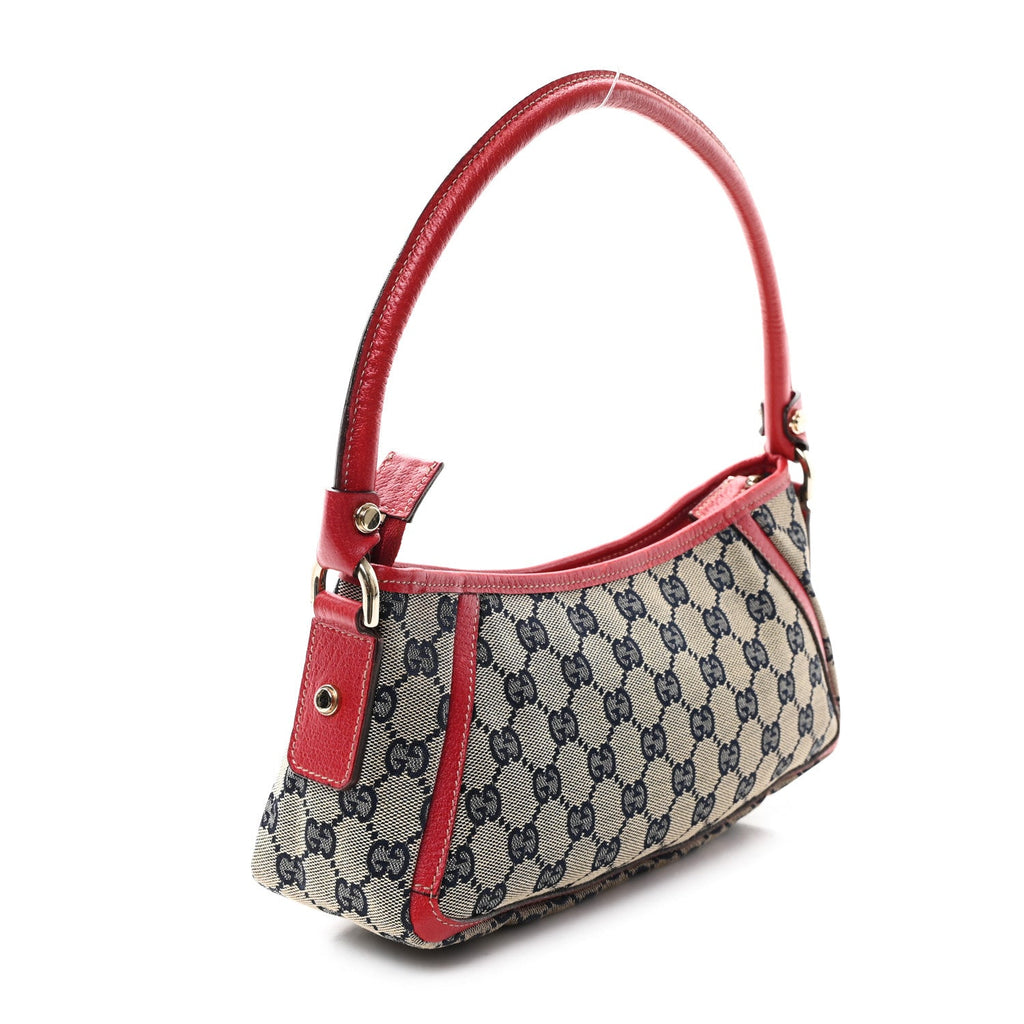 Monogram D Ring Abbey Pochette Navy Red