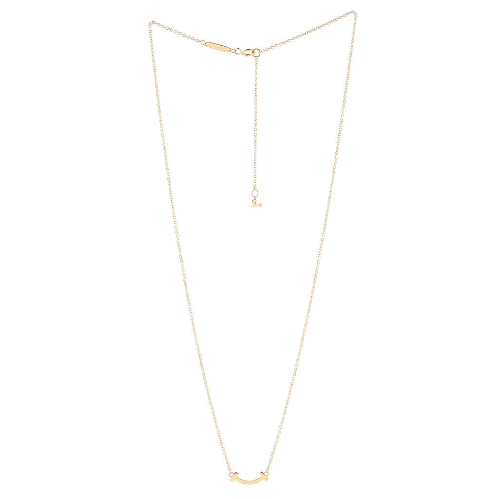 T Smile Pendant Necklace 18K Rose Gold Mini