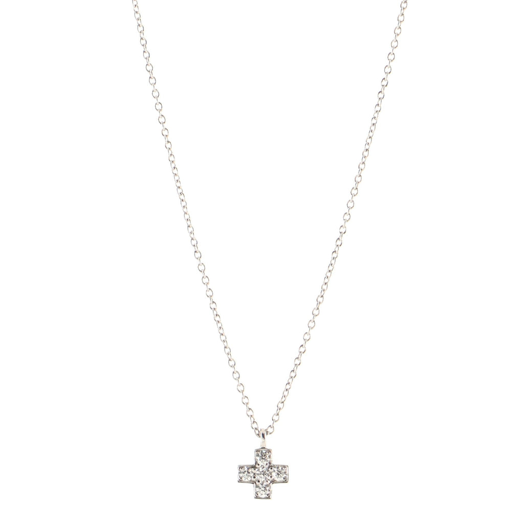 Cruciform Cross Pendant Necklace Platinum and Diamonds
