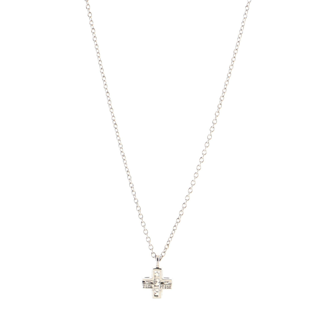Cruciform Cross Pendant Necklace Platinum and Diamonds