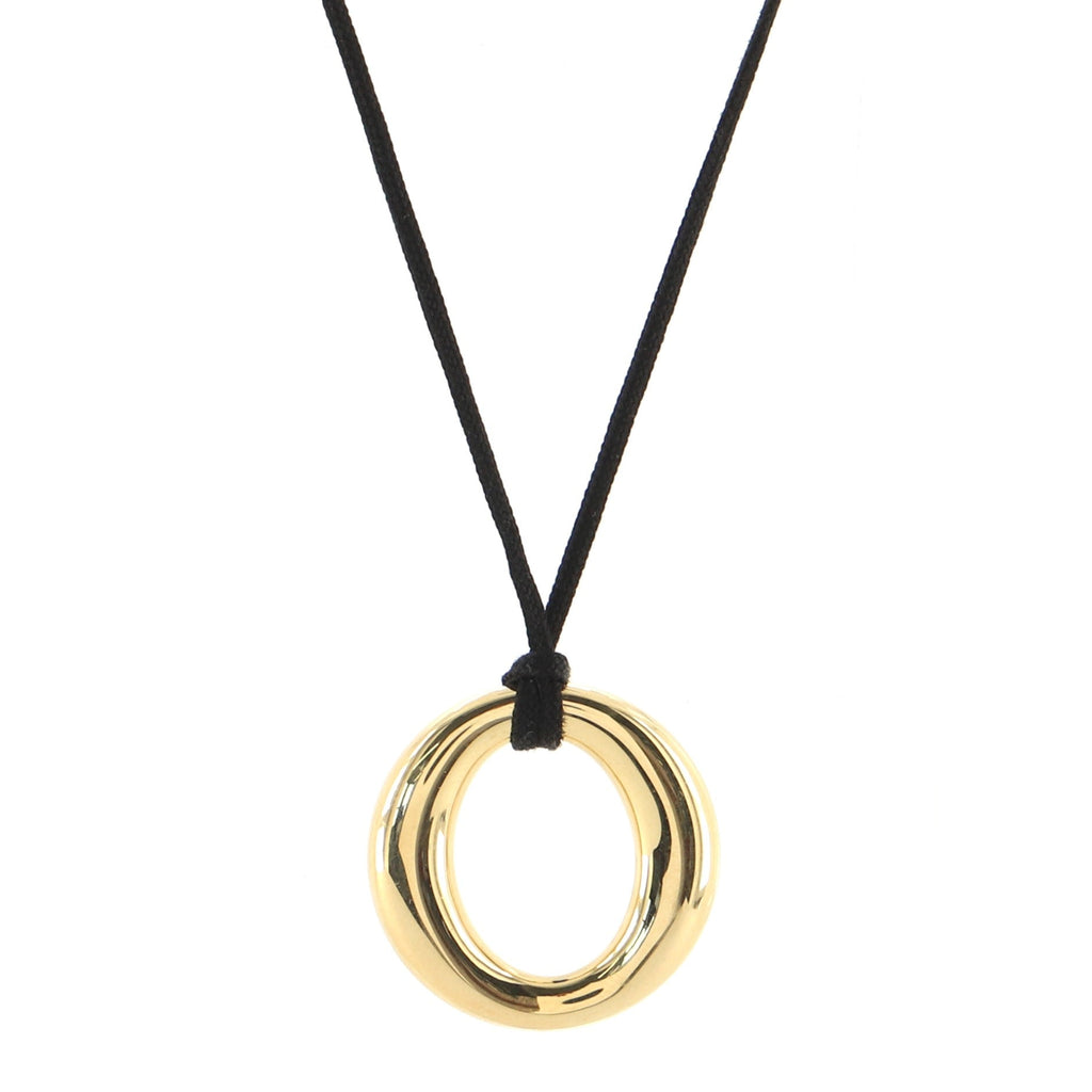 Elsa Peretti Sevillana Pendant Cord Necklace 18K Yellow Gold Small