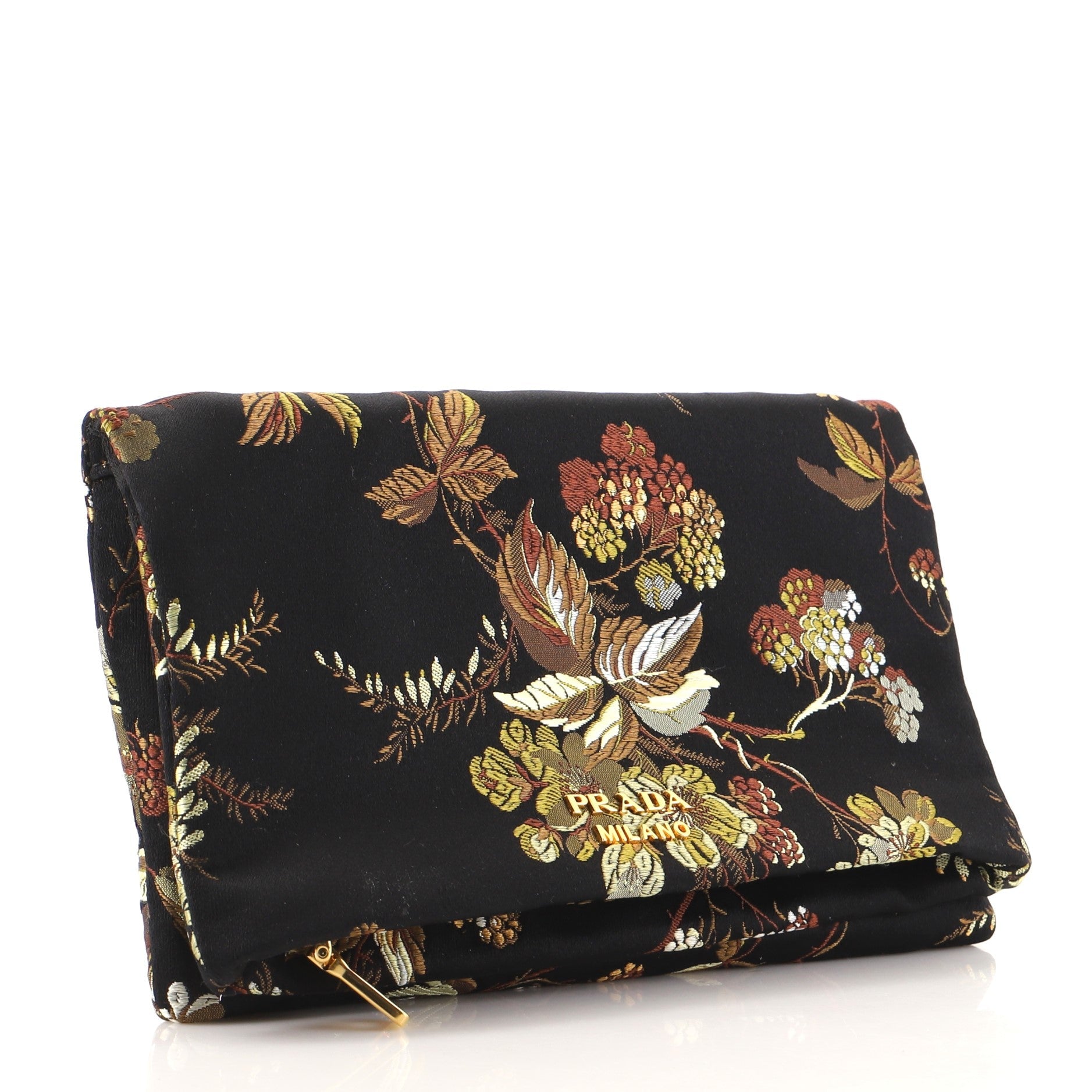 Fold Over Zip Clutch Jacquard Small