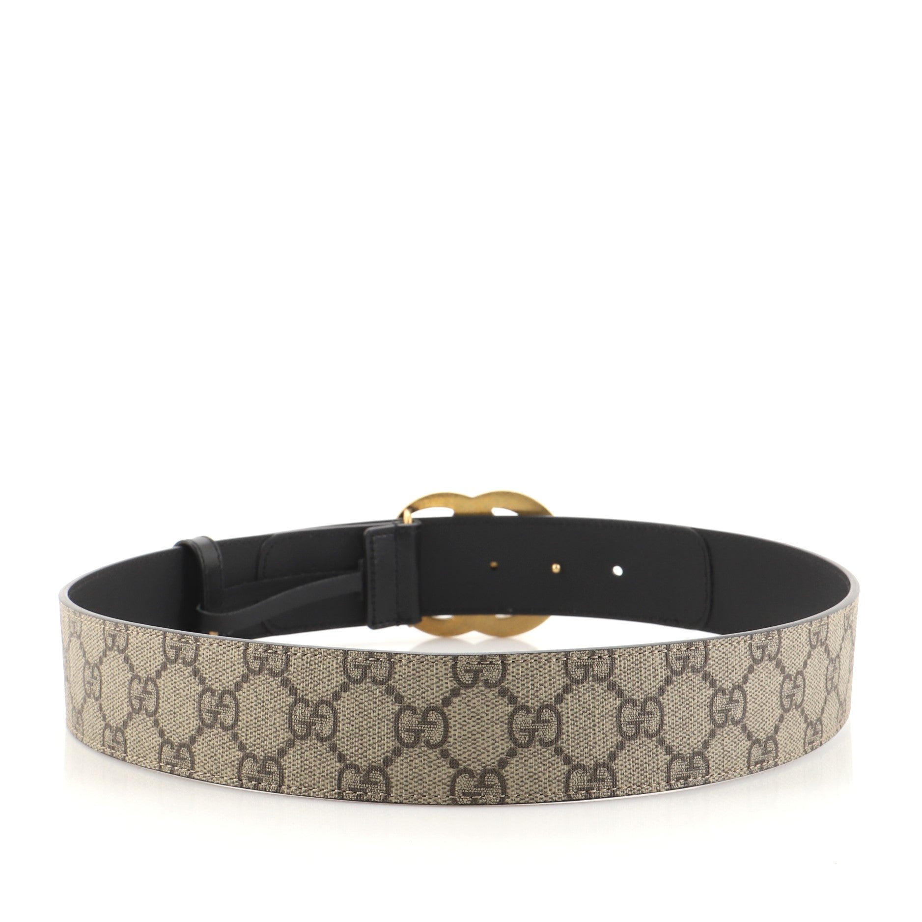 GG Marmont Belt GG Coated Canvas and Leather Wide 80