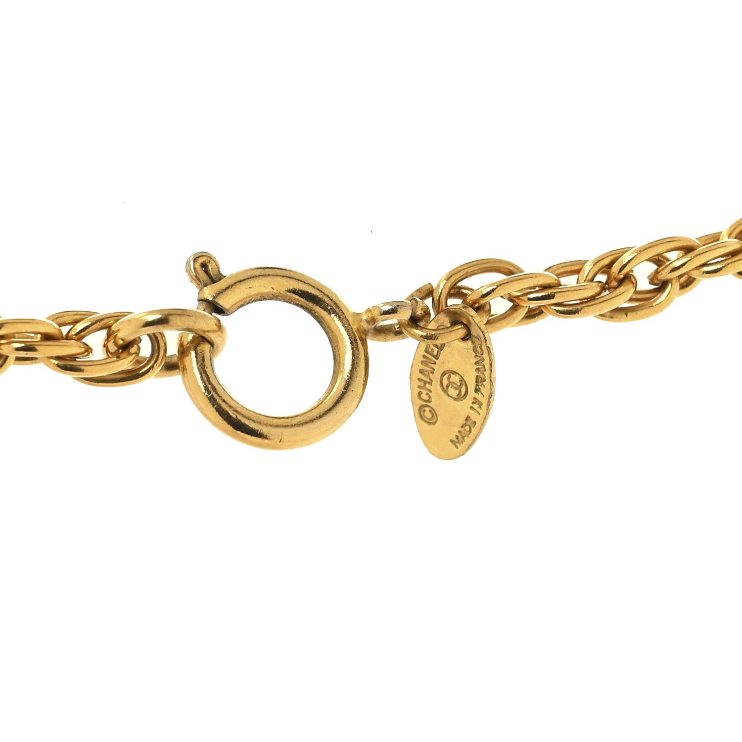 CC Medallion Choker Chain Necklace Gold