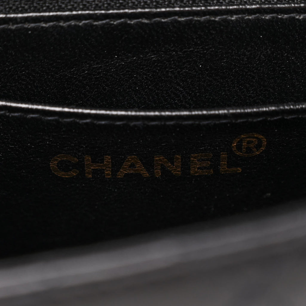 Calfskin Stitched Medium Single Flap Black