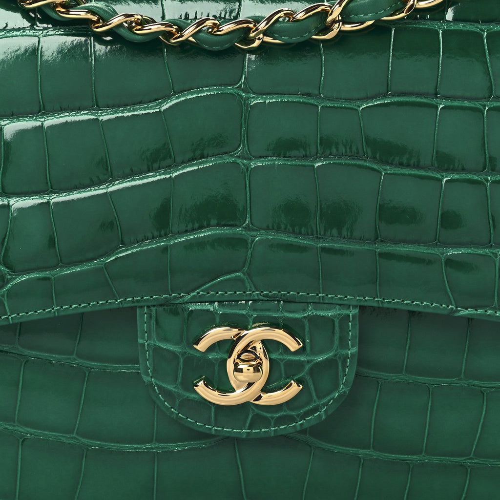 Alligator Jumbo Double Flap Green