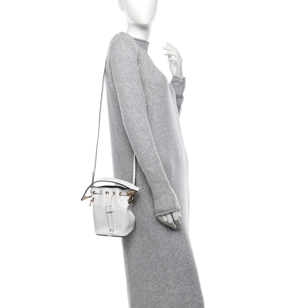Vitello Cruise F is Fendi Mini Mon Tresor Bucket Bag Optical White