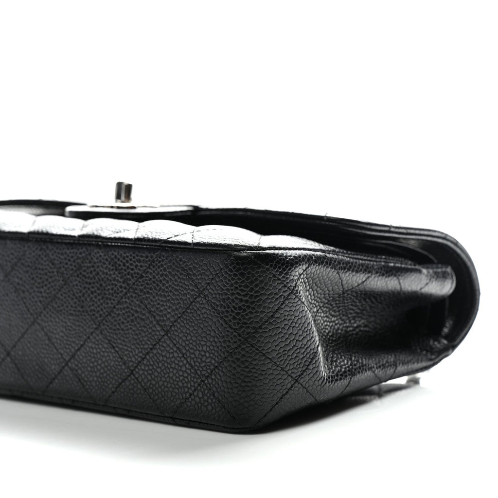 Caviar Quilted Small Double Flap Black