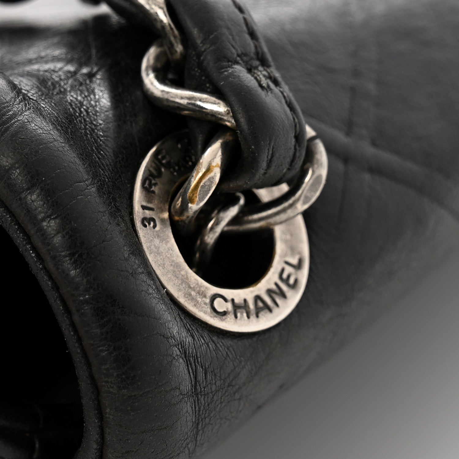 Calfskin Diamond Embossed Small New Chic Flap Black
