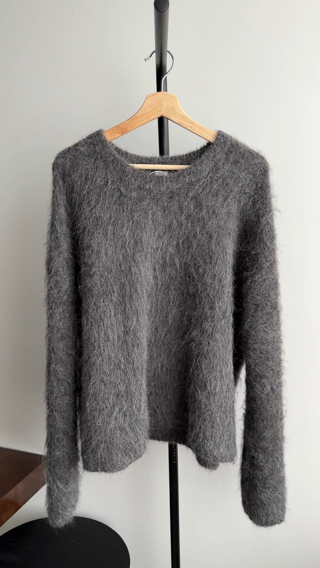 Toteme Grey Boxy Alpaca Knit Pullover Sweater - XS - L