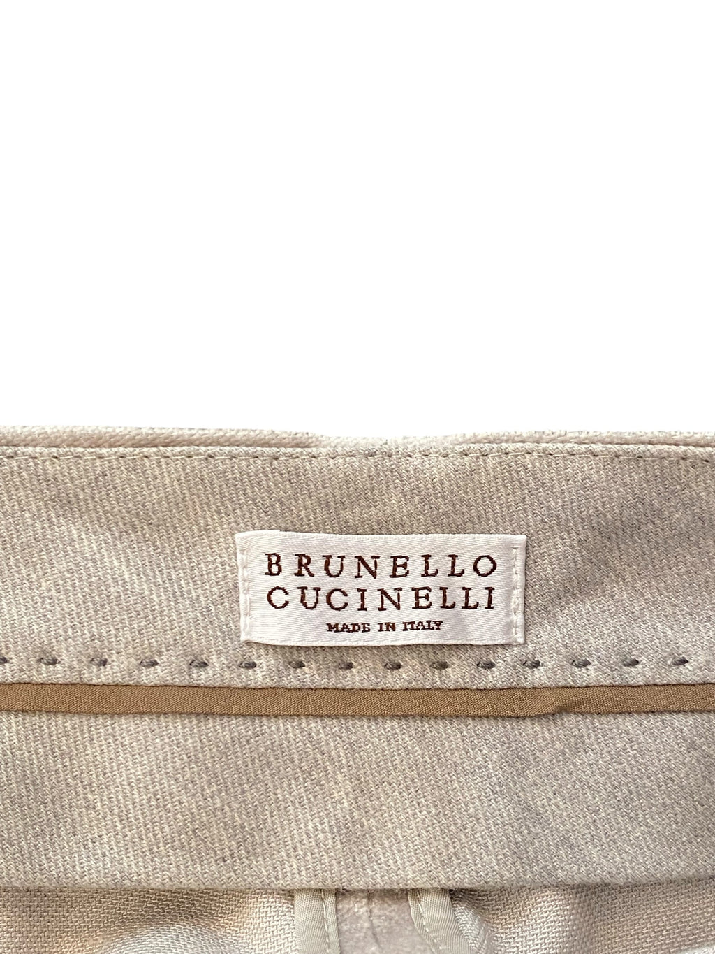 Brunello Cucinelli Beige Wide Leg Velvet Trousers - IT 42 / US 6