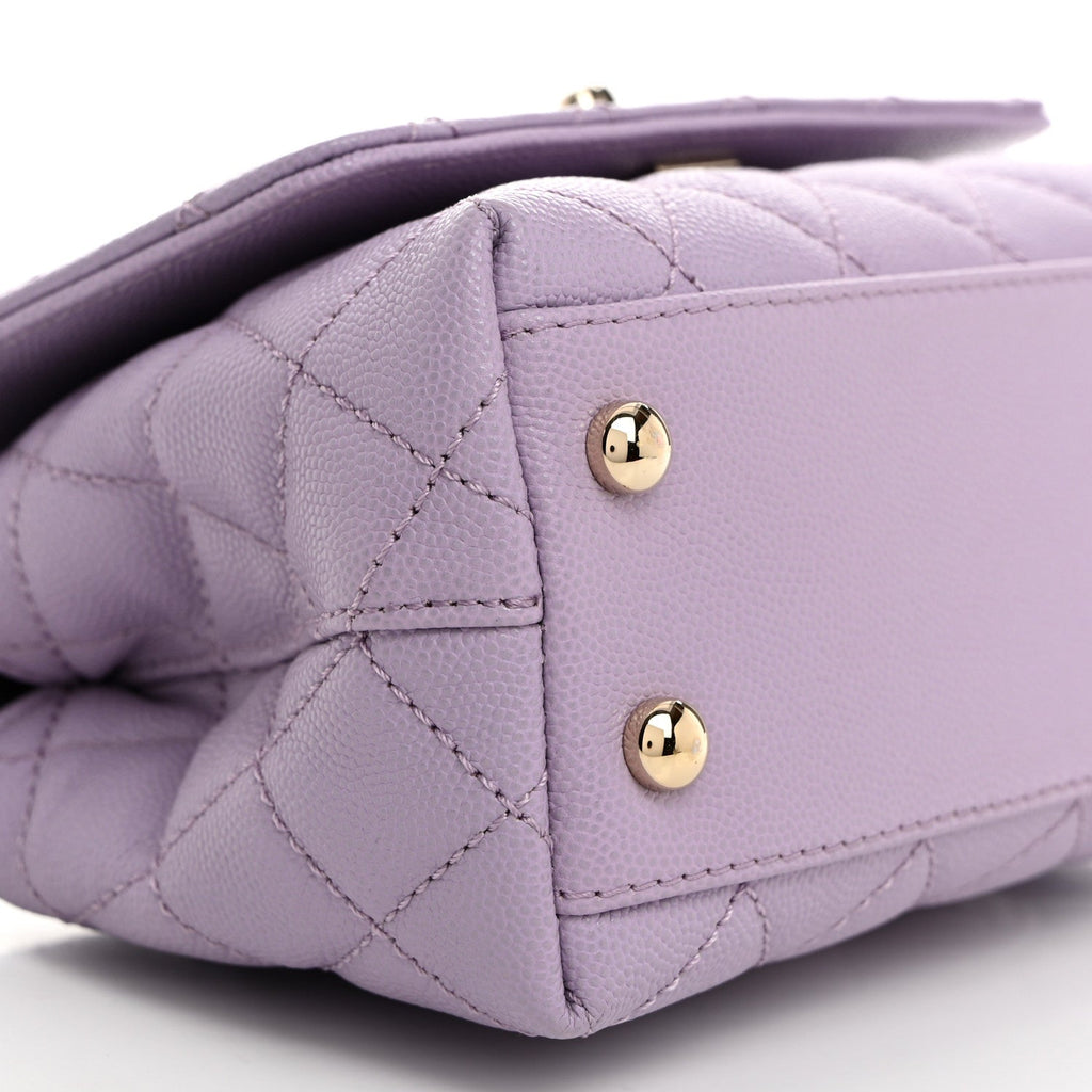 Caviar Quilted Extra Mini Coco Handle Flap Light Purple