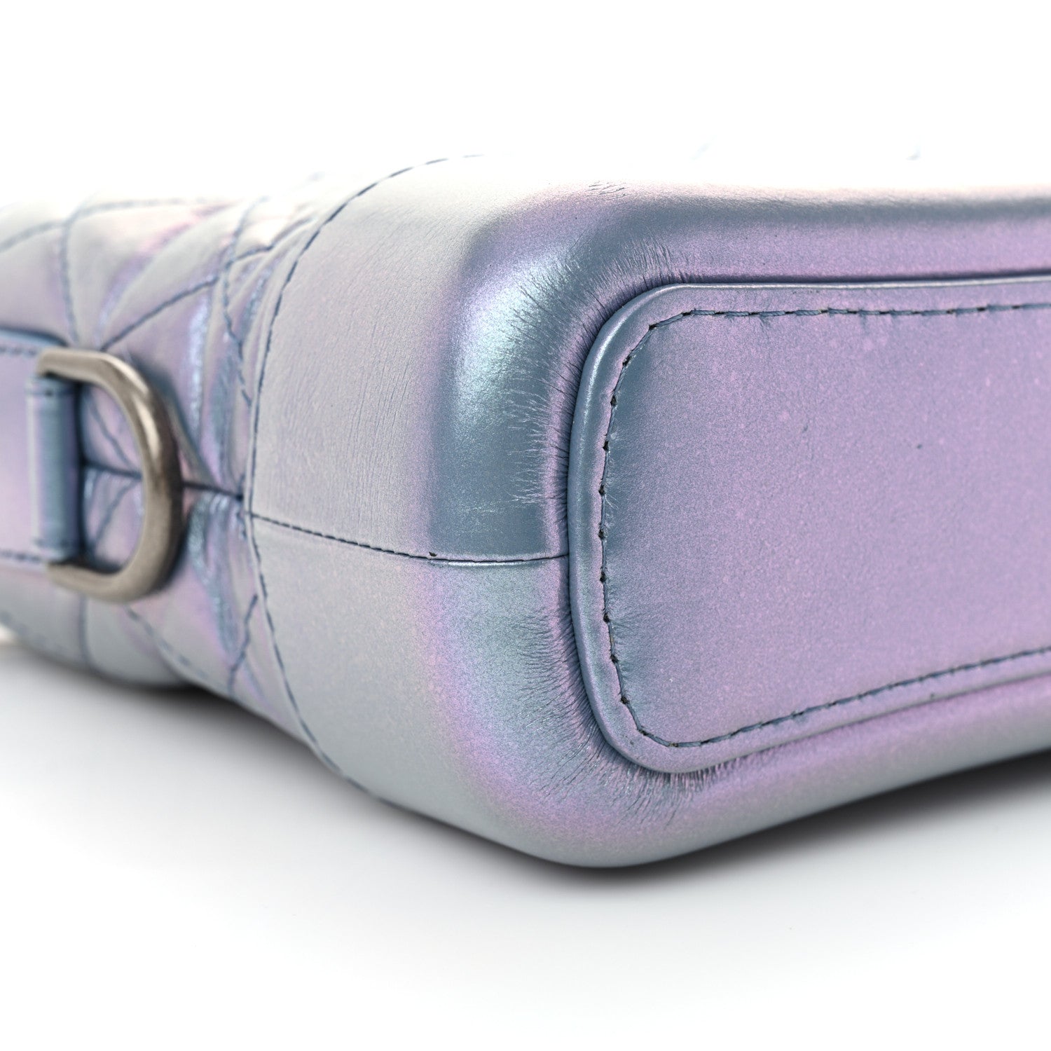 Iridescent Lambskin Calfskin Quilted Small Gabrielle Hobo Blue