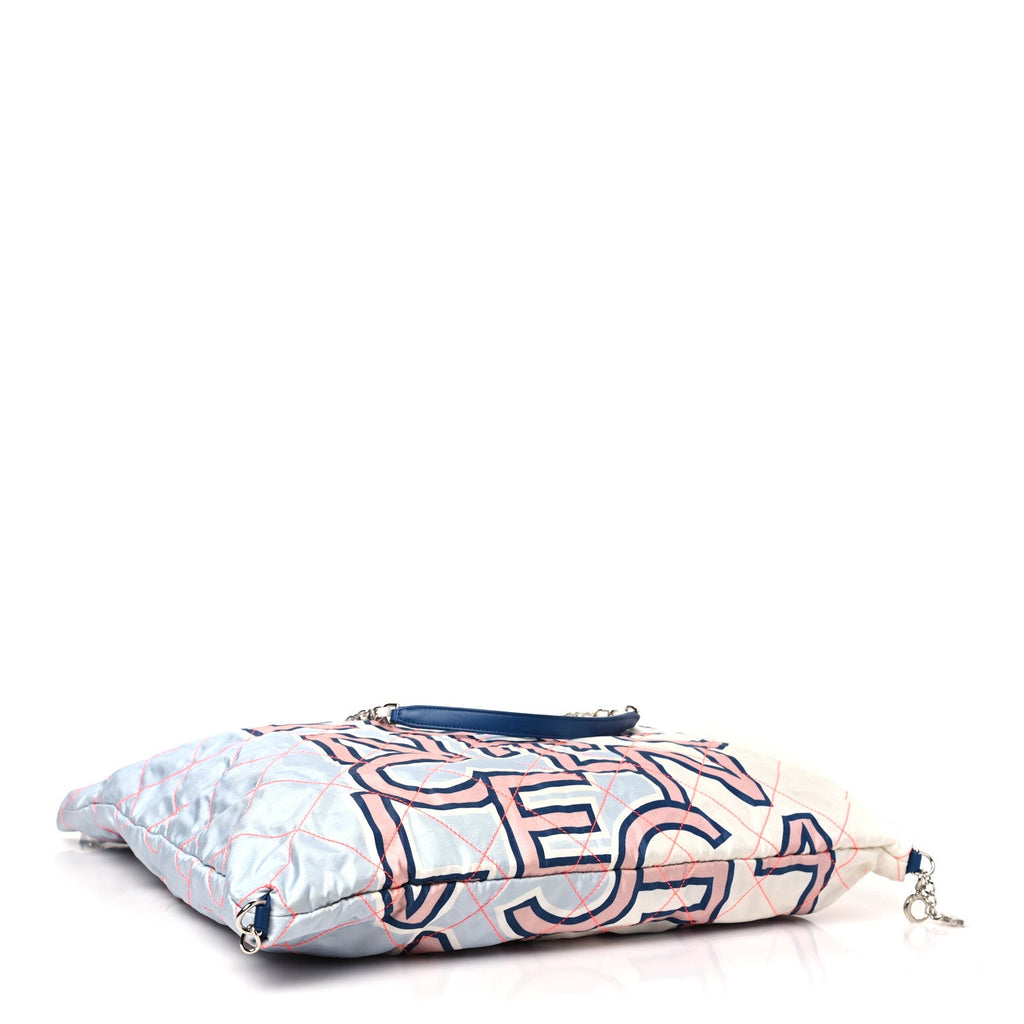 Nylon Stitched Printed Logo Shopping Bag Multicolor