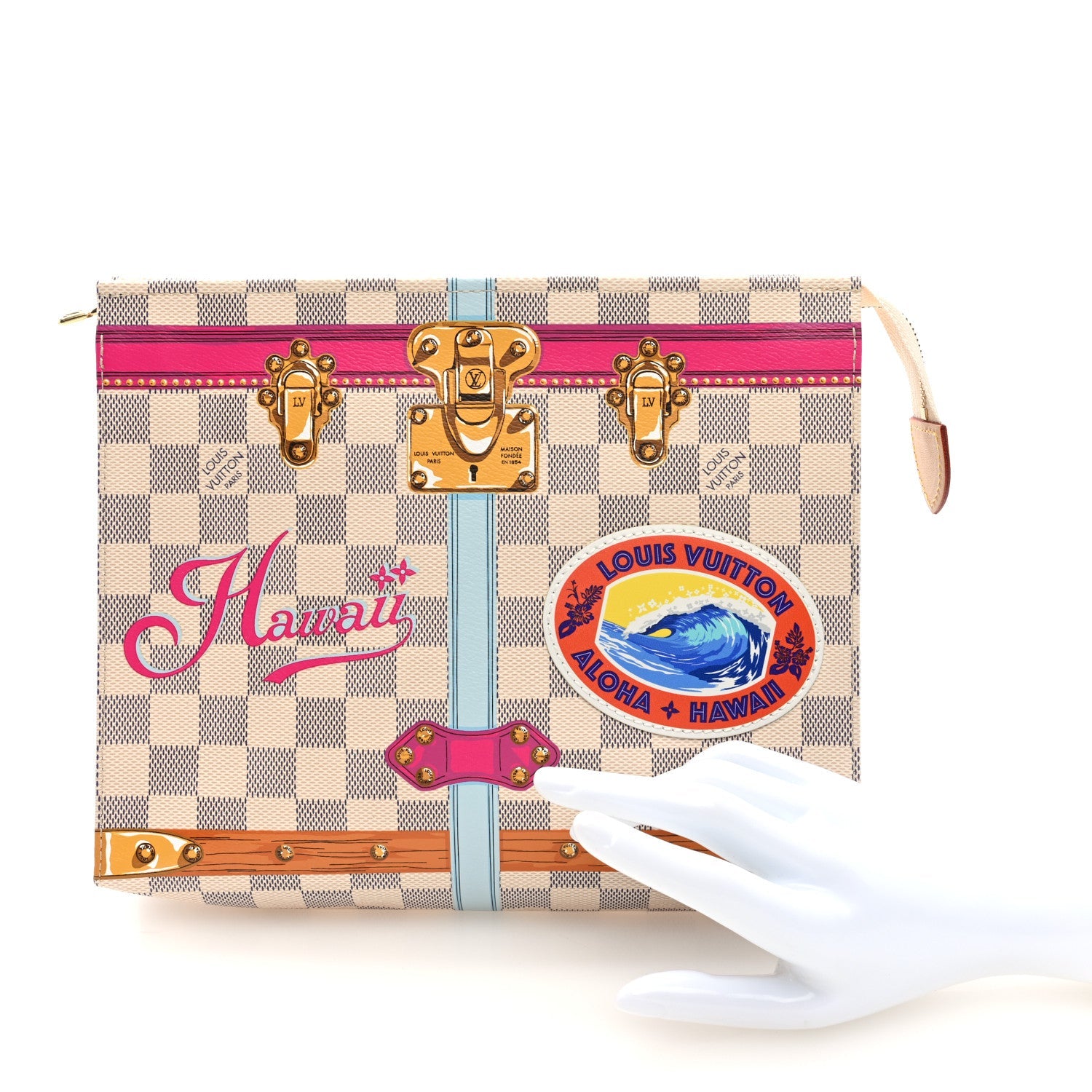 Damier Azur Summer Trunks Hawaii Toiletry Pouch 26