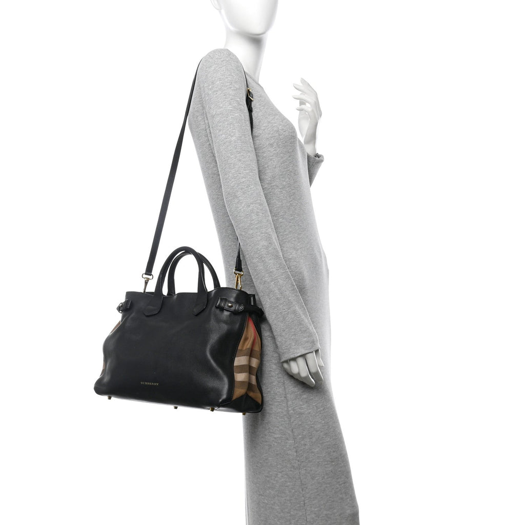 Smooth Calfskin Medium Sartorial Banner Tote Black