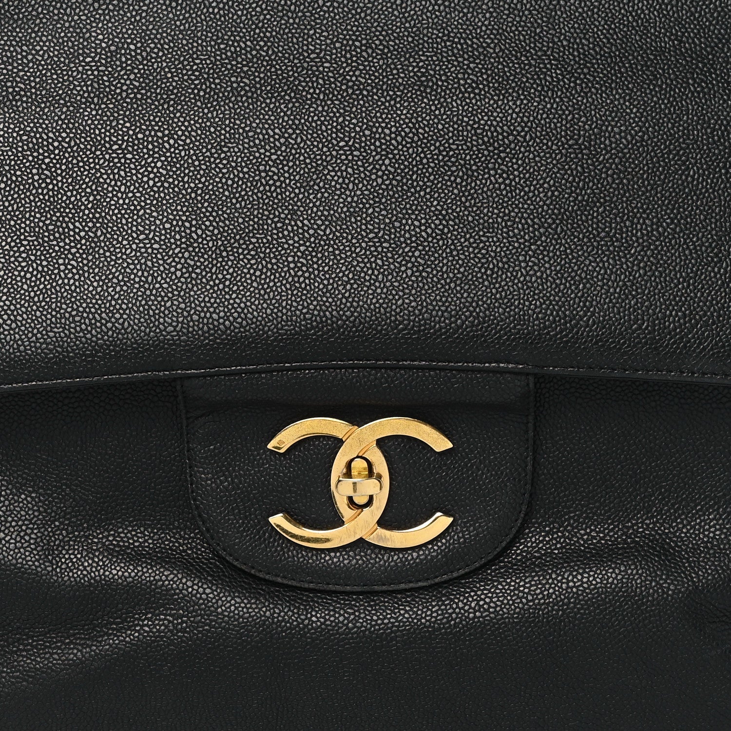 Caviar Flap XL Shoulder Bag Black