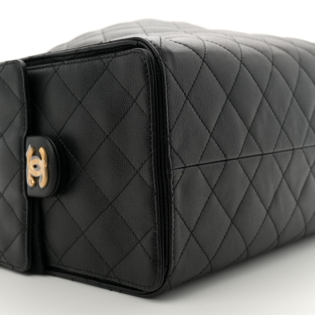 Caviar Quilted Large Chanel 25 Handbag Black