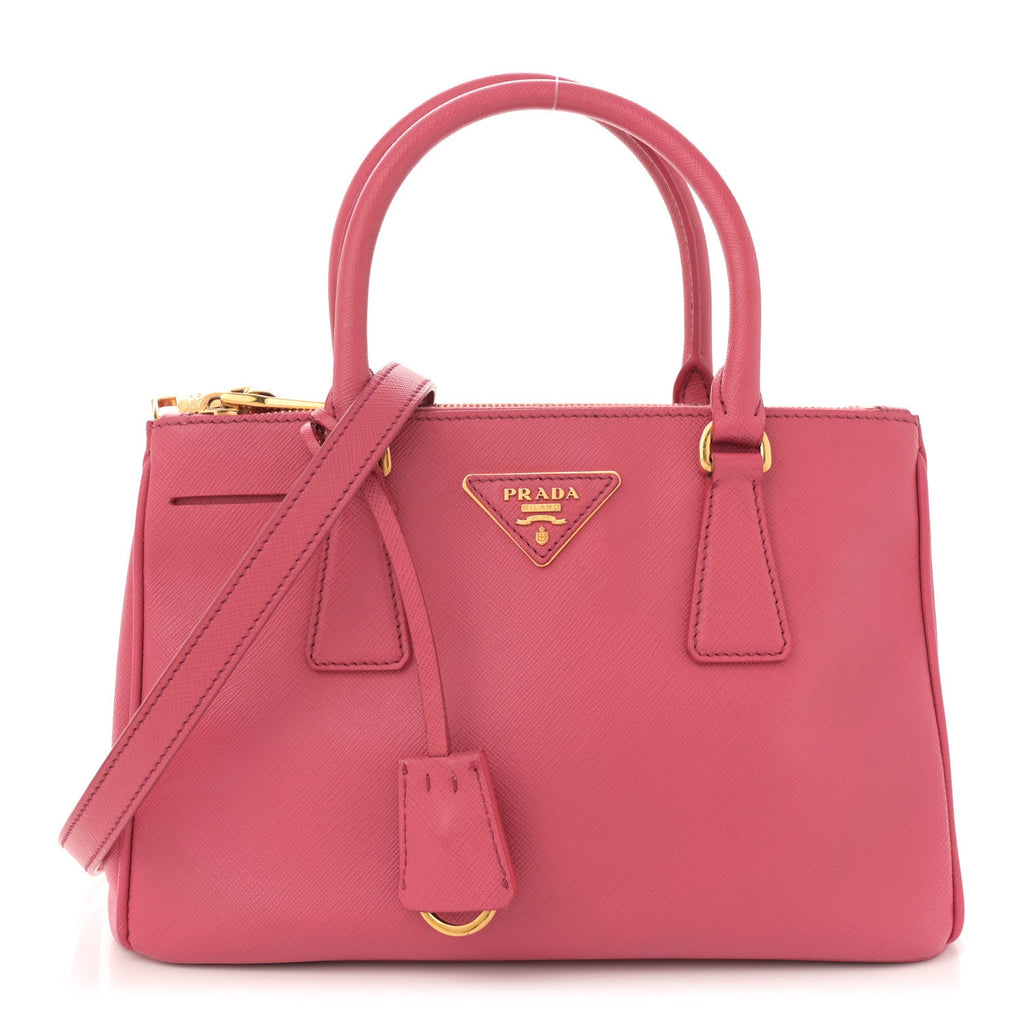 Saffiano Small Galleria Double Zip Tote Peonia