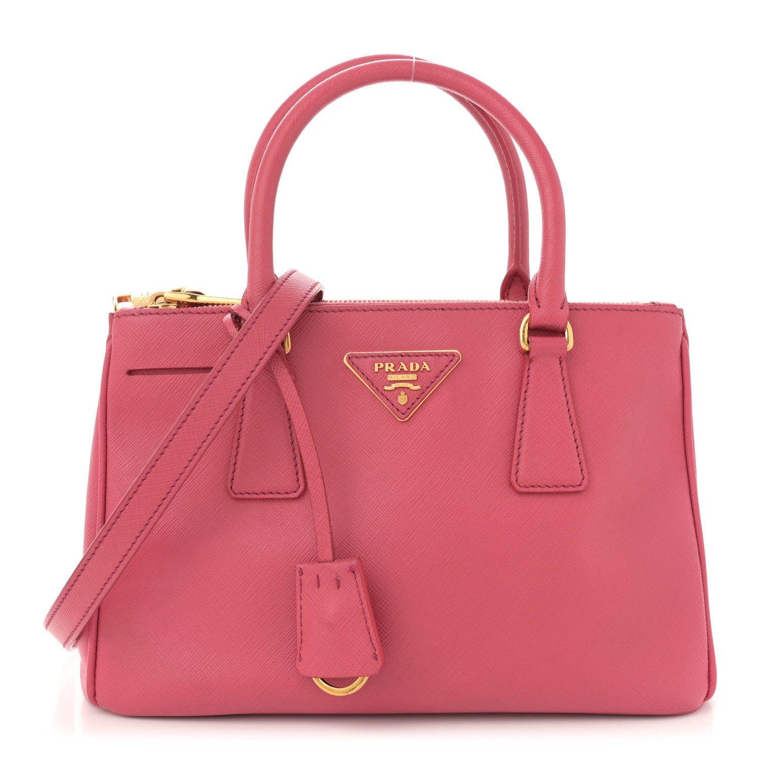 Saffiano Small Galleria Double Zip Tote Peonia