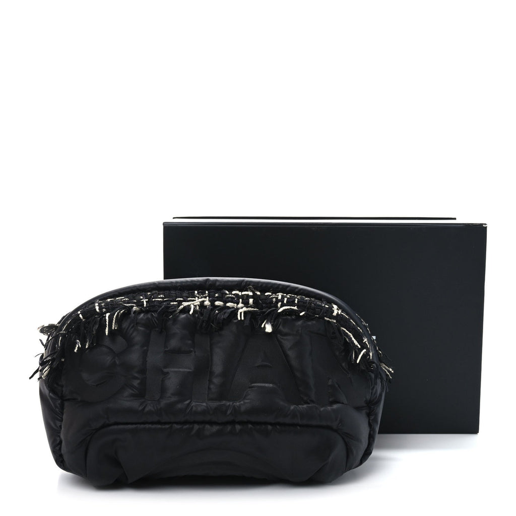 Nylon Tweed Coco Neige Belt Bag Black