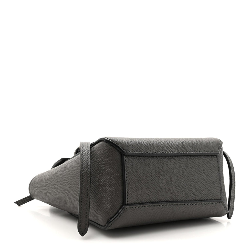 Grained Calfskin Pico Belt Bag Grey