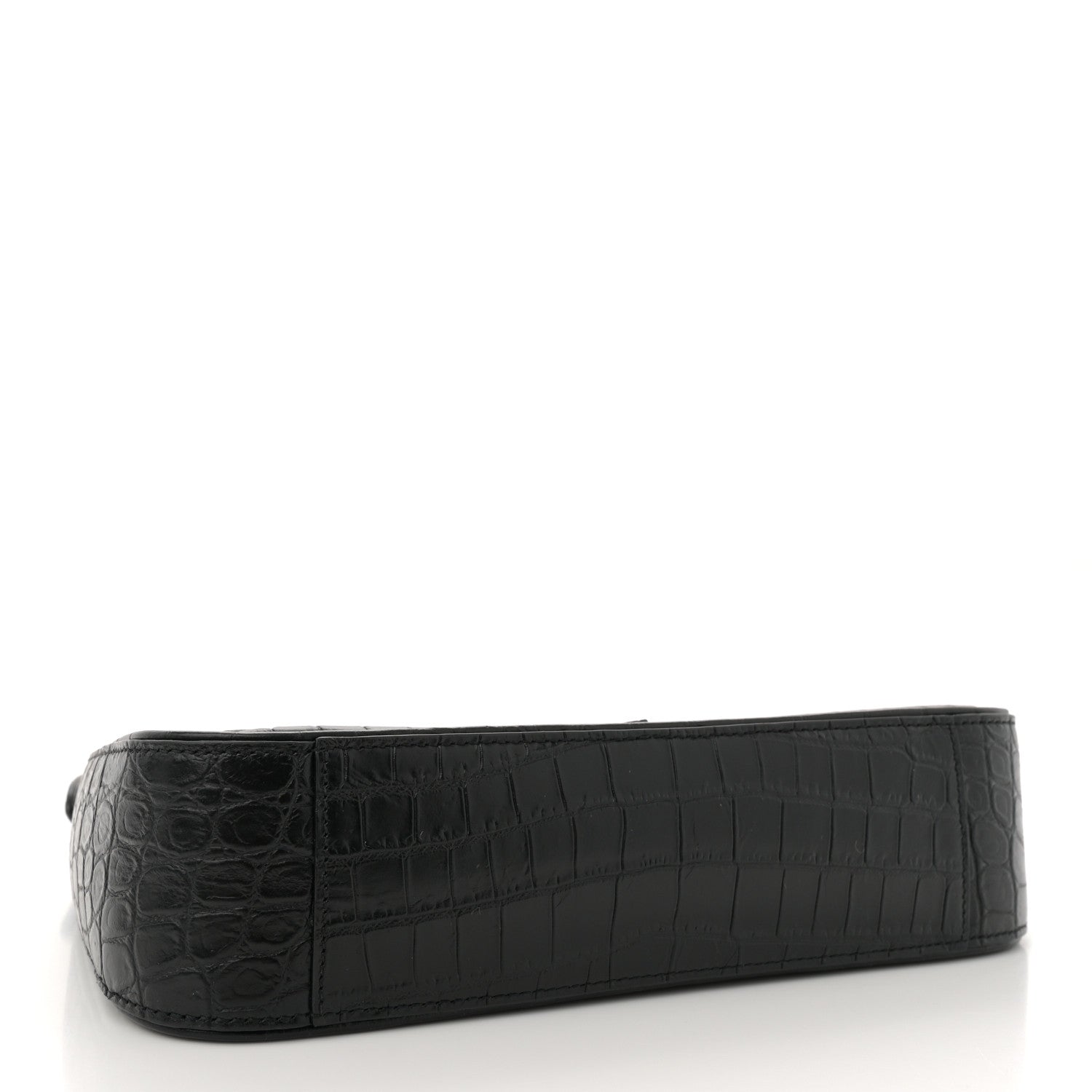 Calfskin Crocodile Embossed LE 5 A 7 Hobo Black