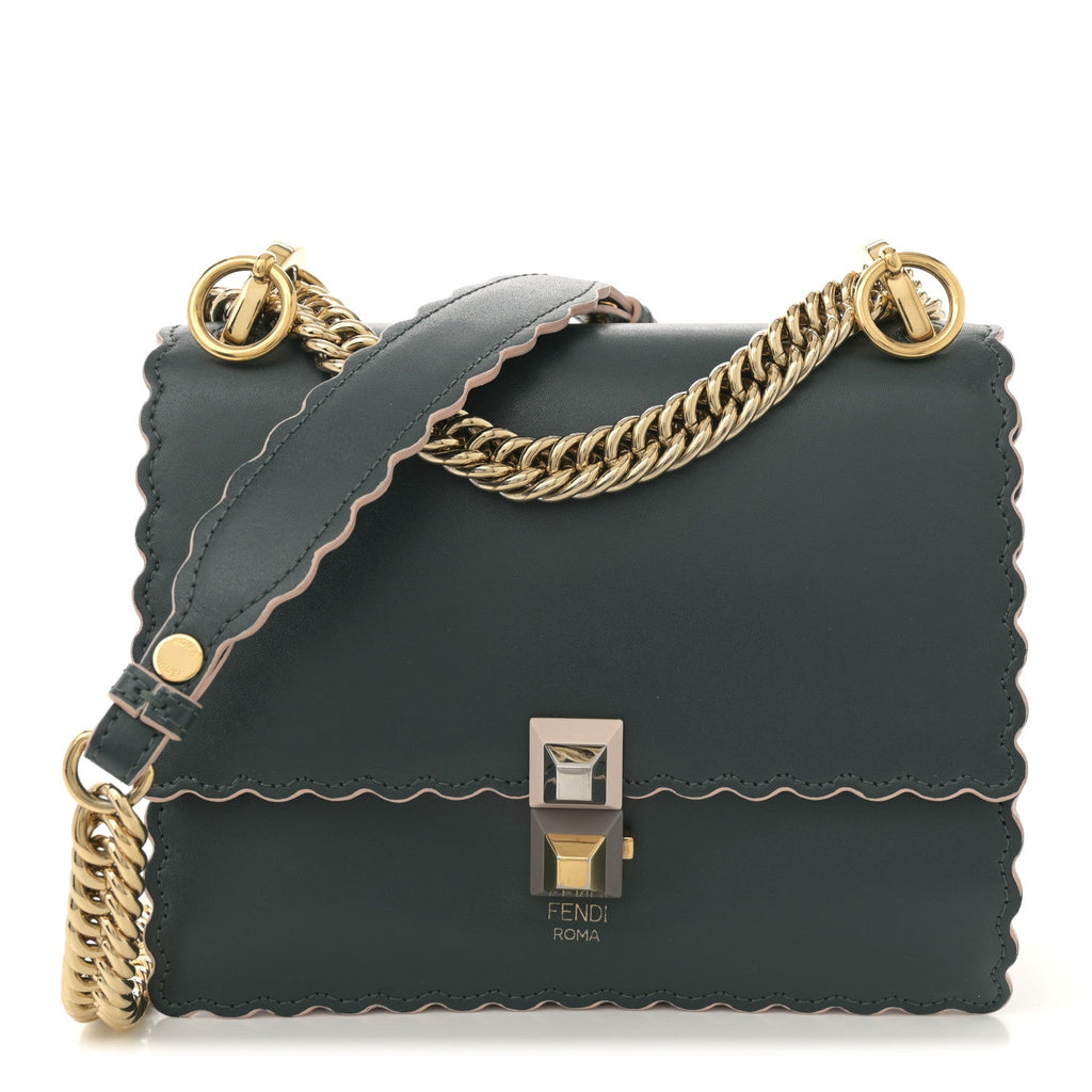 Vitello Liberty Scalloped Studded Small Kan I Shoulder Bag Amazzonia