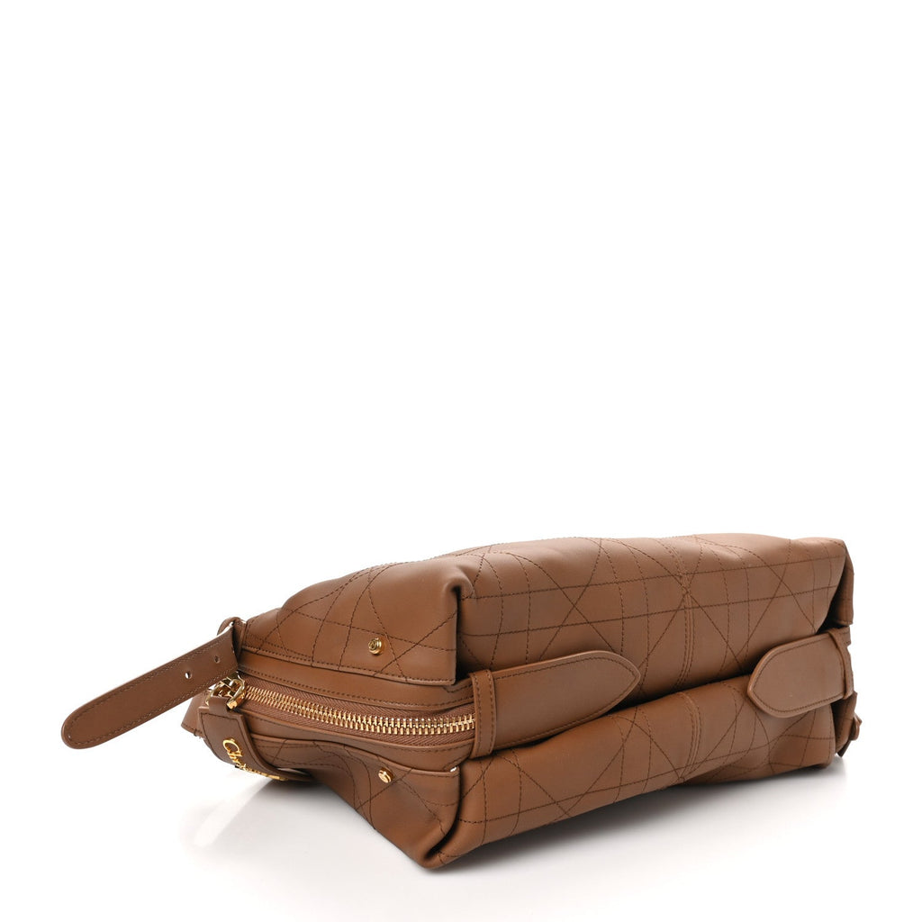 Calfskin Macrocannage Medium D-Journey Bag Camel