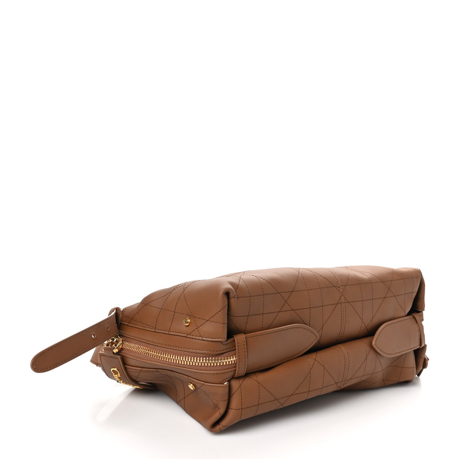 Calfskin Macrocannage Medium D-Journey Bag Camel