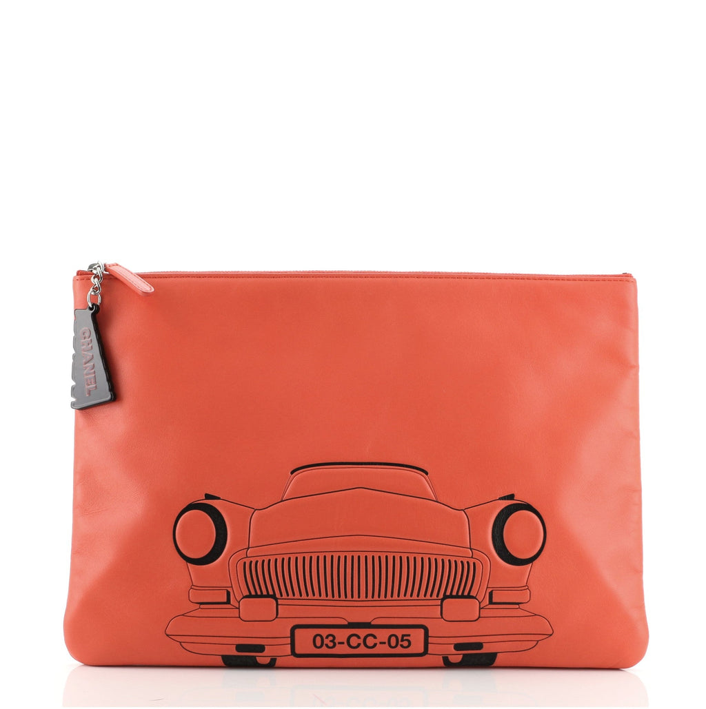 Cuba La Habana O Case Clutch Printed Embossed Lambskin Large