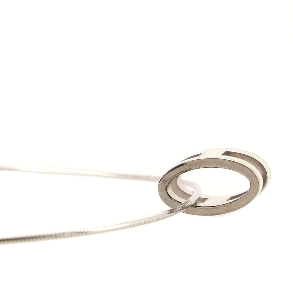 Pop H Pendant Cord Necklace Metal and Enamel
