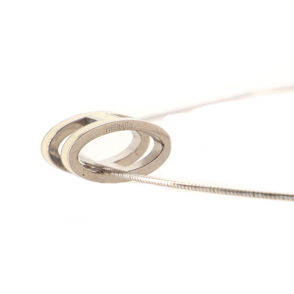Pop H Pendant Cord Necklace Metal and Enamel