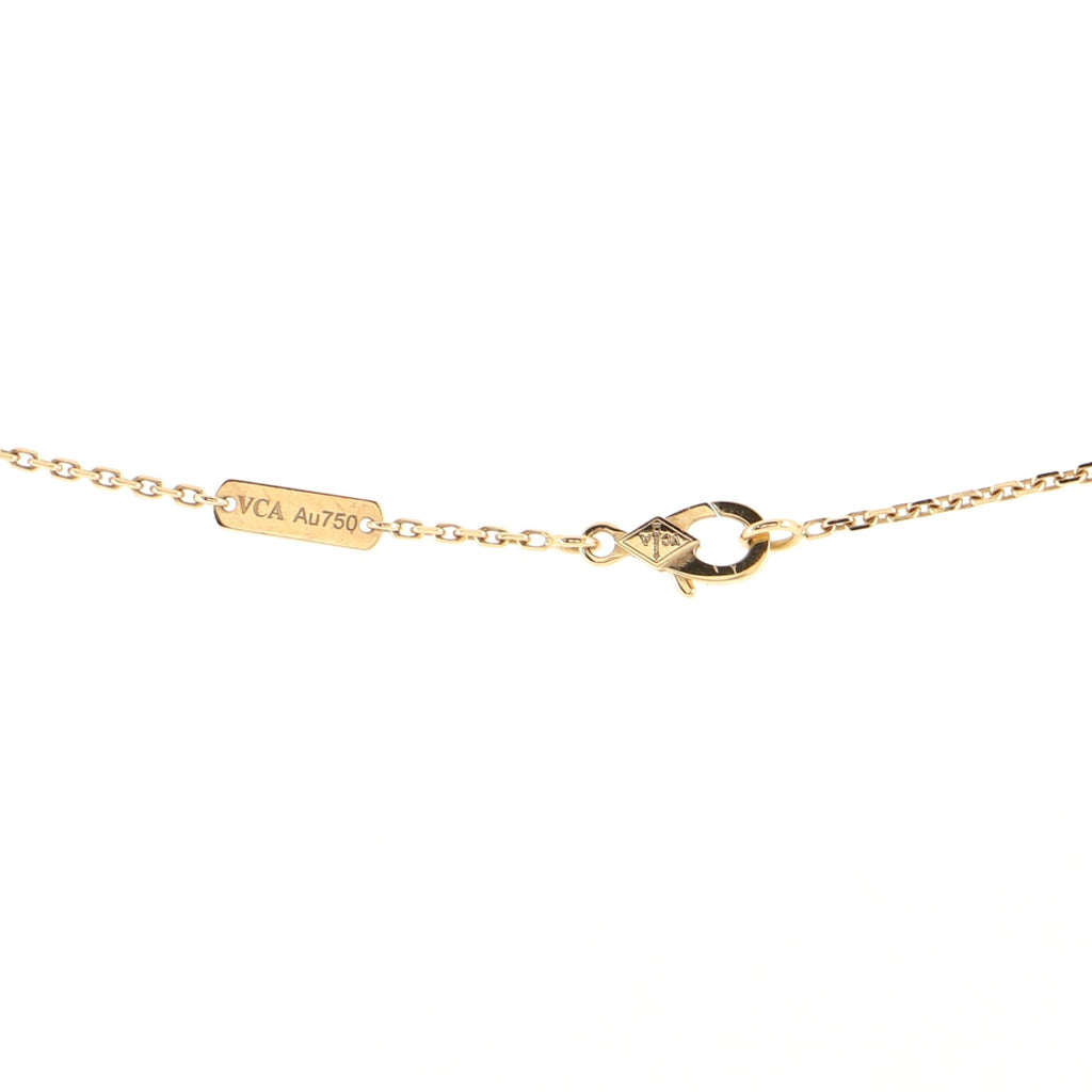 Vintage Alhambra Pendant Necklace 18K Yellow Gold and Mother of Pearl