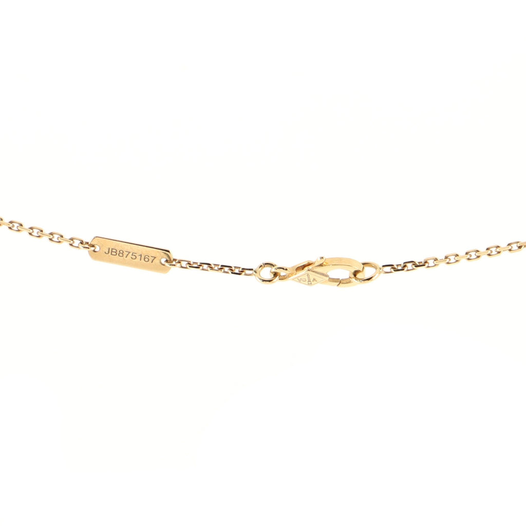 Vintage Alhambra Pendant Necklace 18K Yellow Gold and Mother of Pearl