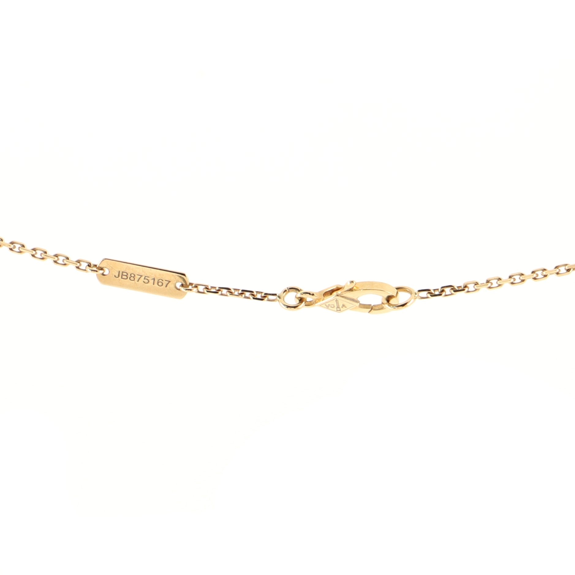 Vintage Alhambra Pendant Necklace 18K Yellow Gold and Mother of Pearl