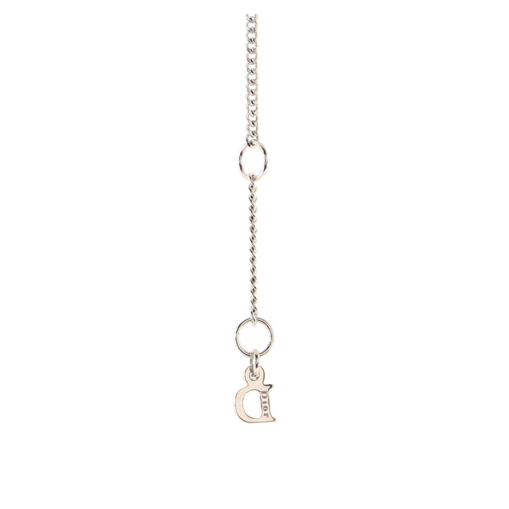 Star Logo Pendant Necklace Metal and Crystals