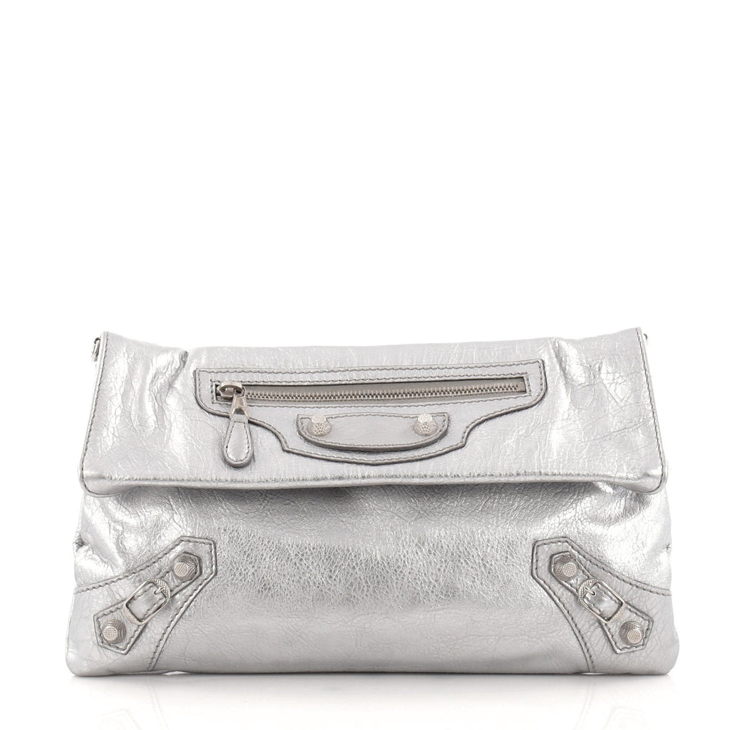 Envelope Strap Clutch Giant Studs Leather