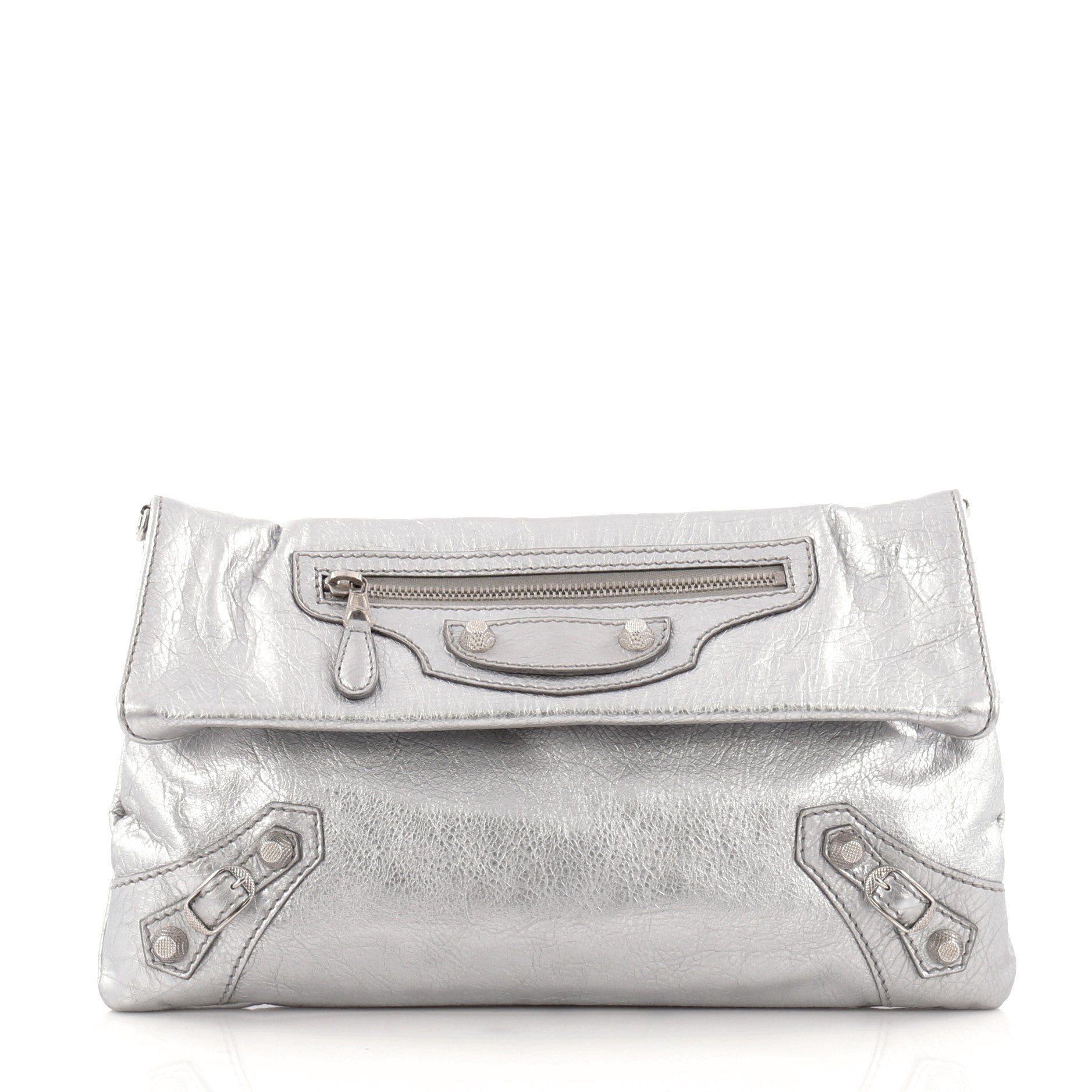 Envelope Strap Clutch Giant Studs Leather