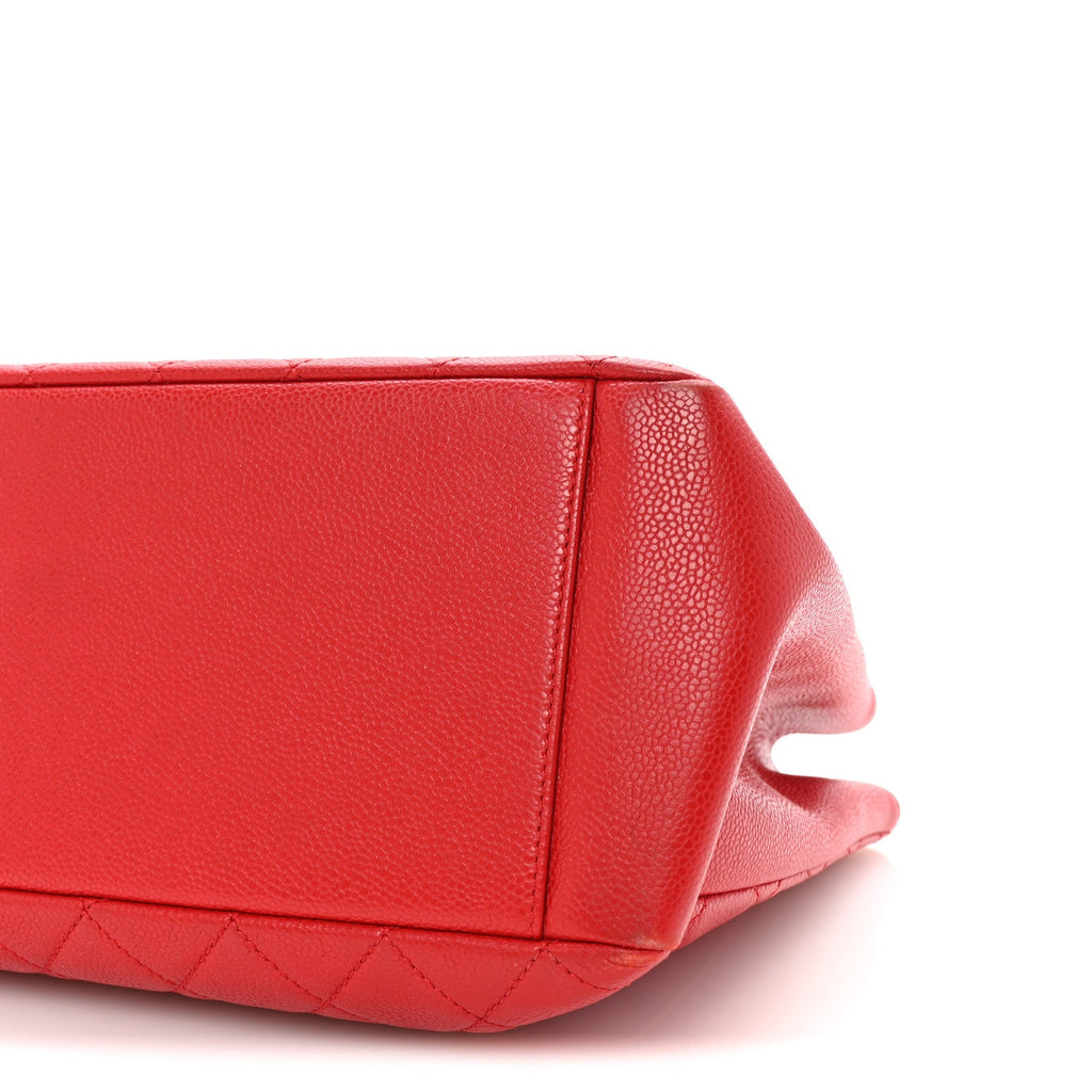 Caviar Quilted Grand Shopping Tote GST Red