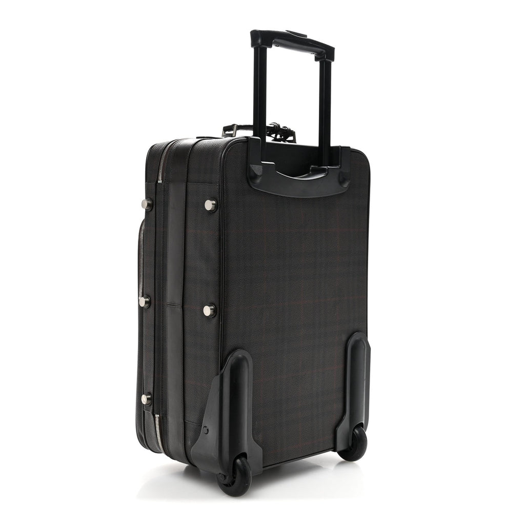Smoked Haymarket Check Carry-On Suitcase Chocolate