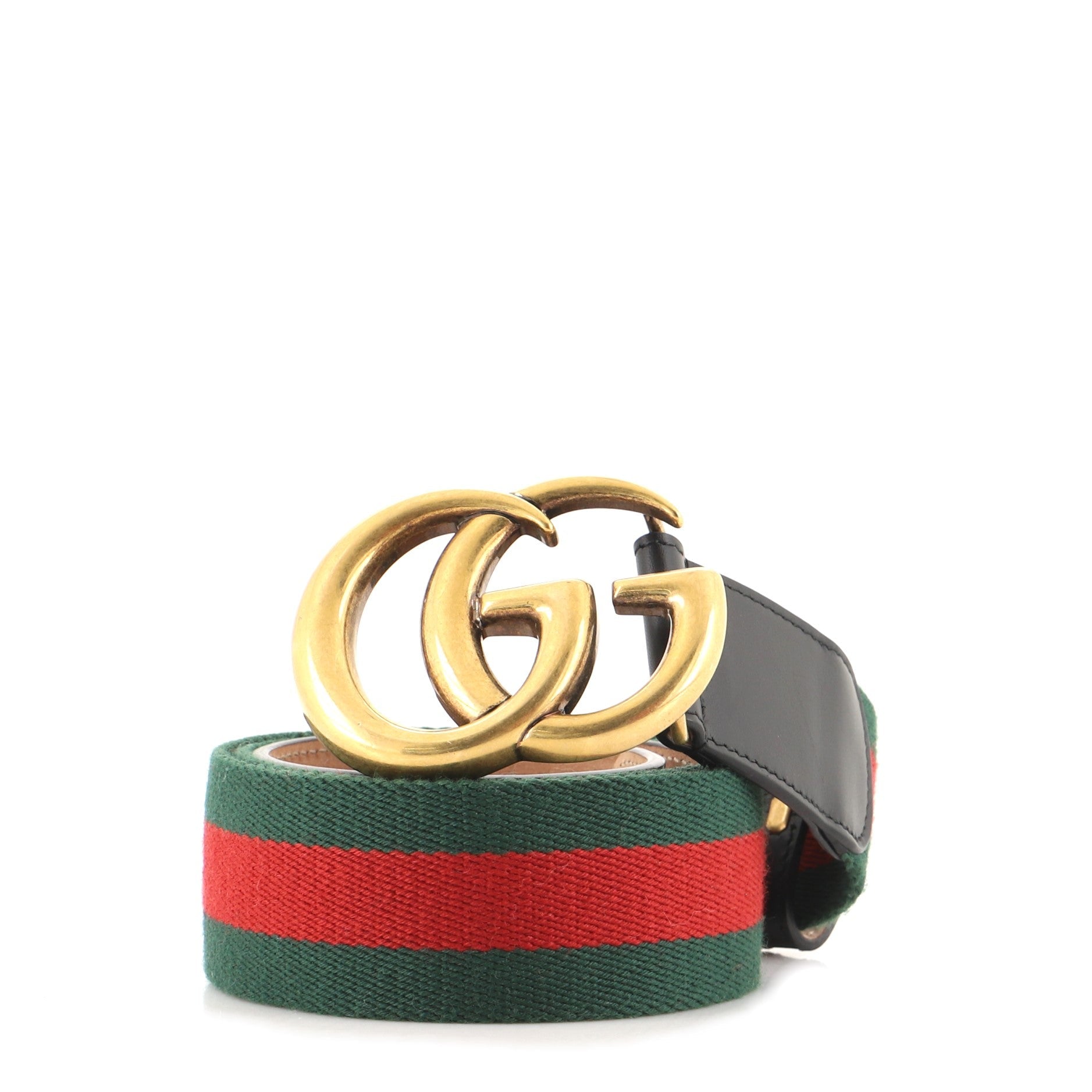 GG Marmont Web Belt Canvas and Leather Wide 85